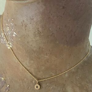 ‘K’ Initial Disc Necklace